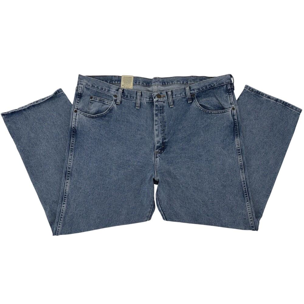 NEW Men's Wrangler Rugged Wear Jeans 46x30 Blue Relaxed Fit Straight Leg NWT